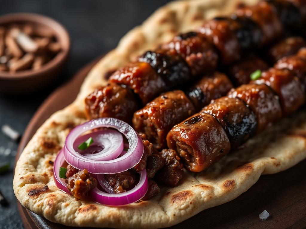 Ćevapi met vers brood en ui